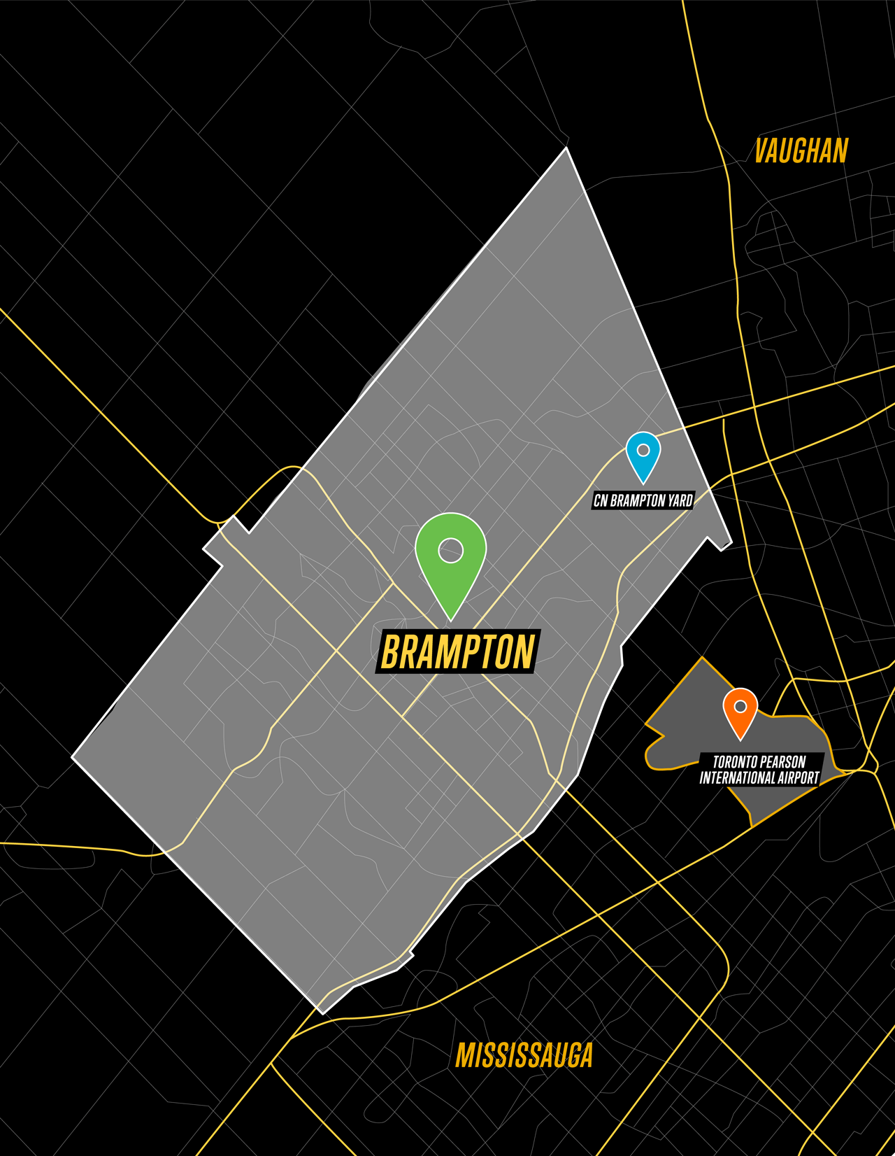 Map of Brampton