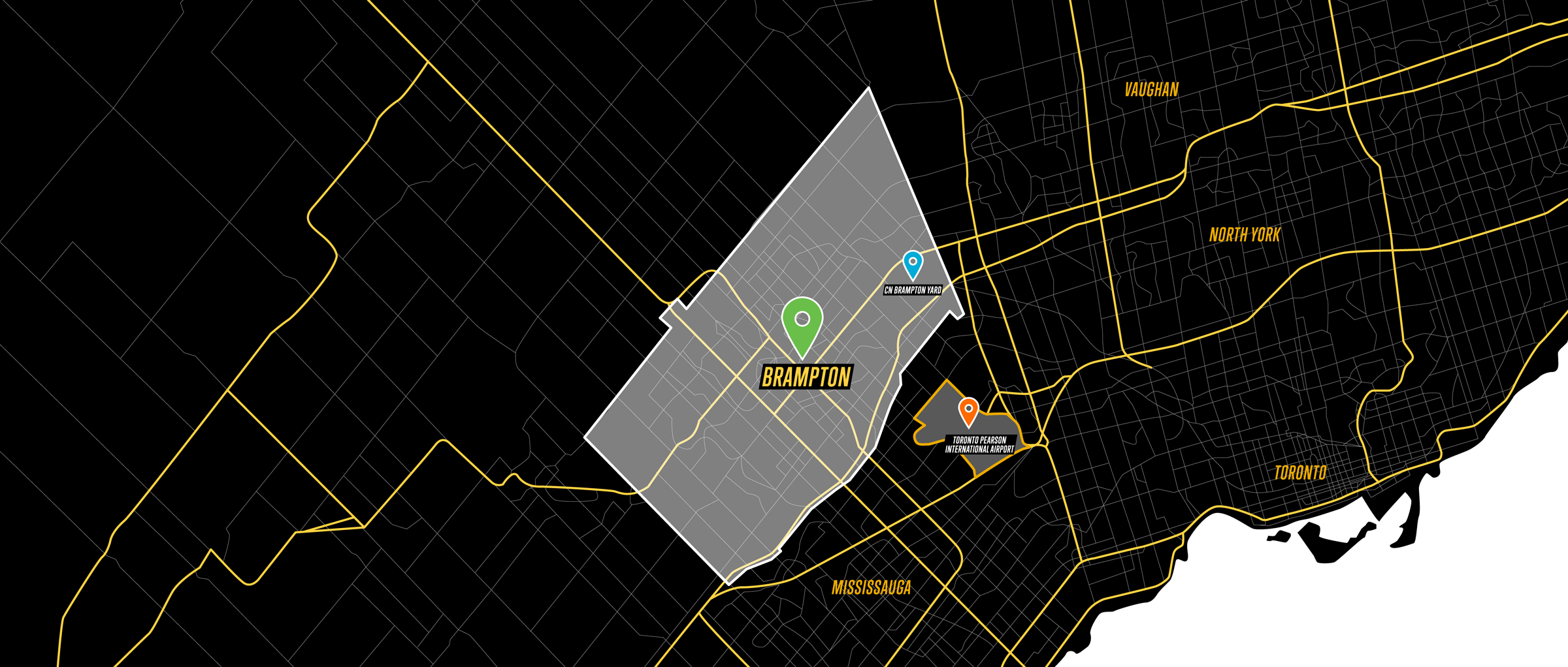 map of Brampton