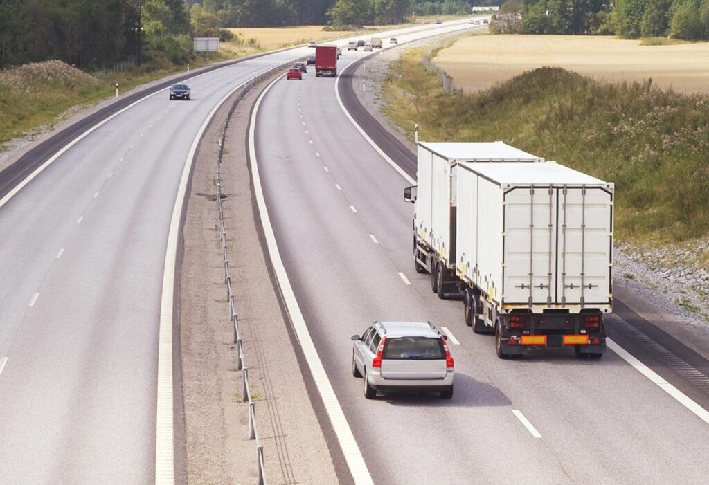 Cars travelling on a highway