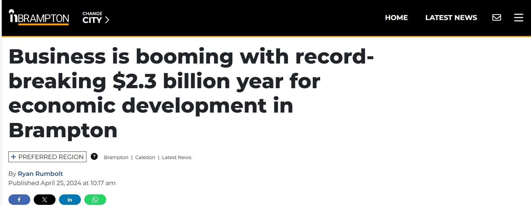 Brampton 2023 Economic Development Annual Report Feature On InSauga ...