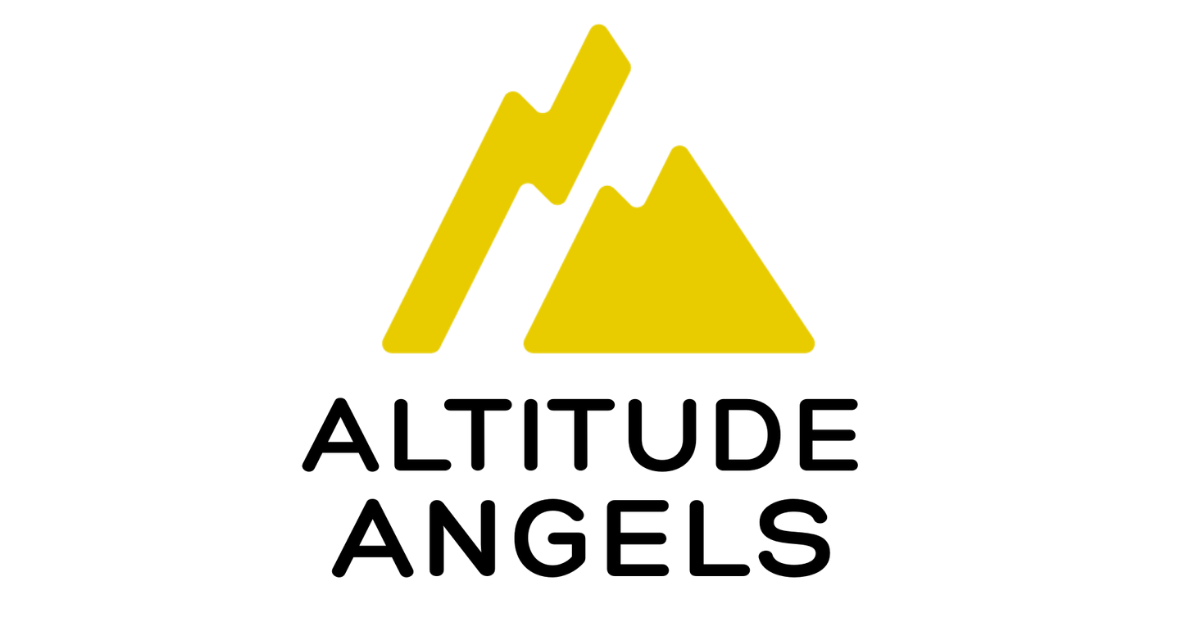 Altitude Angels logo featuring a yellow stylized mountain icon above the words Altitude Angels in black text
