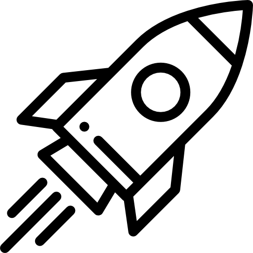 Rocket launch icon symbolizing growth or a feature launch